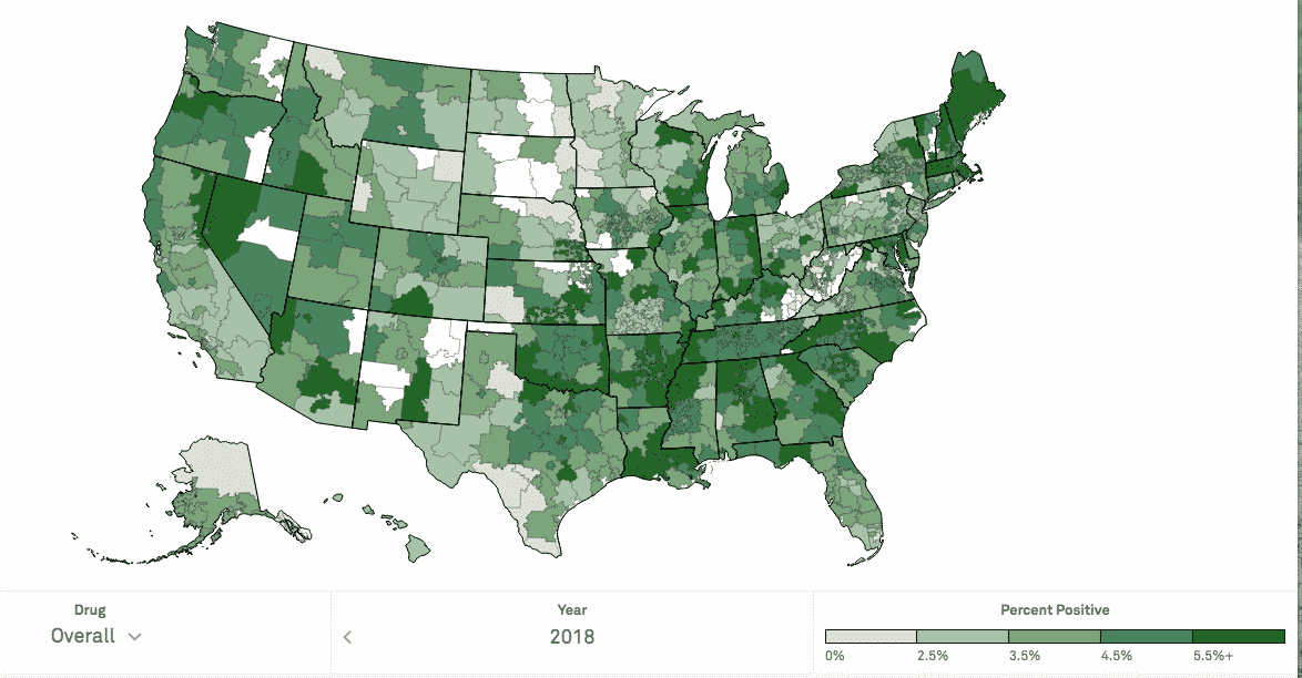 USA Map - highest drug use